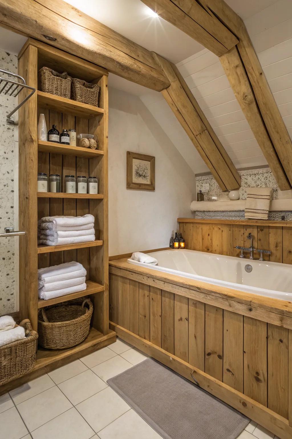 Infuse your bathroom with the inviting essence of timber.