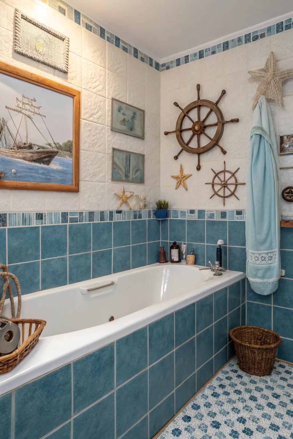 Revitalizing seaside atmosphere with azure tiling