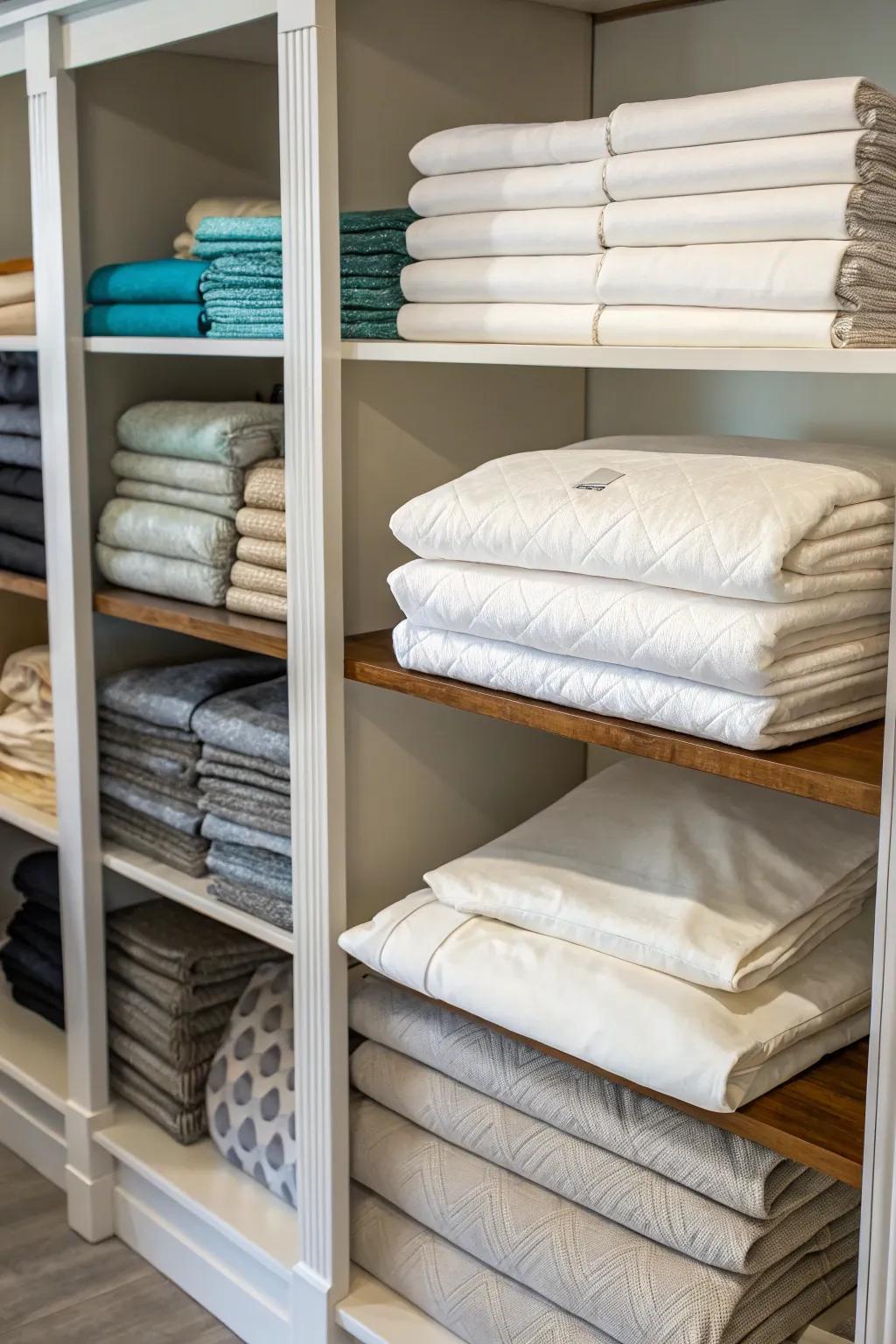 Adaptable shelving units provide versatile storage options.