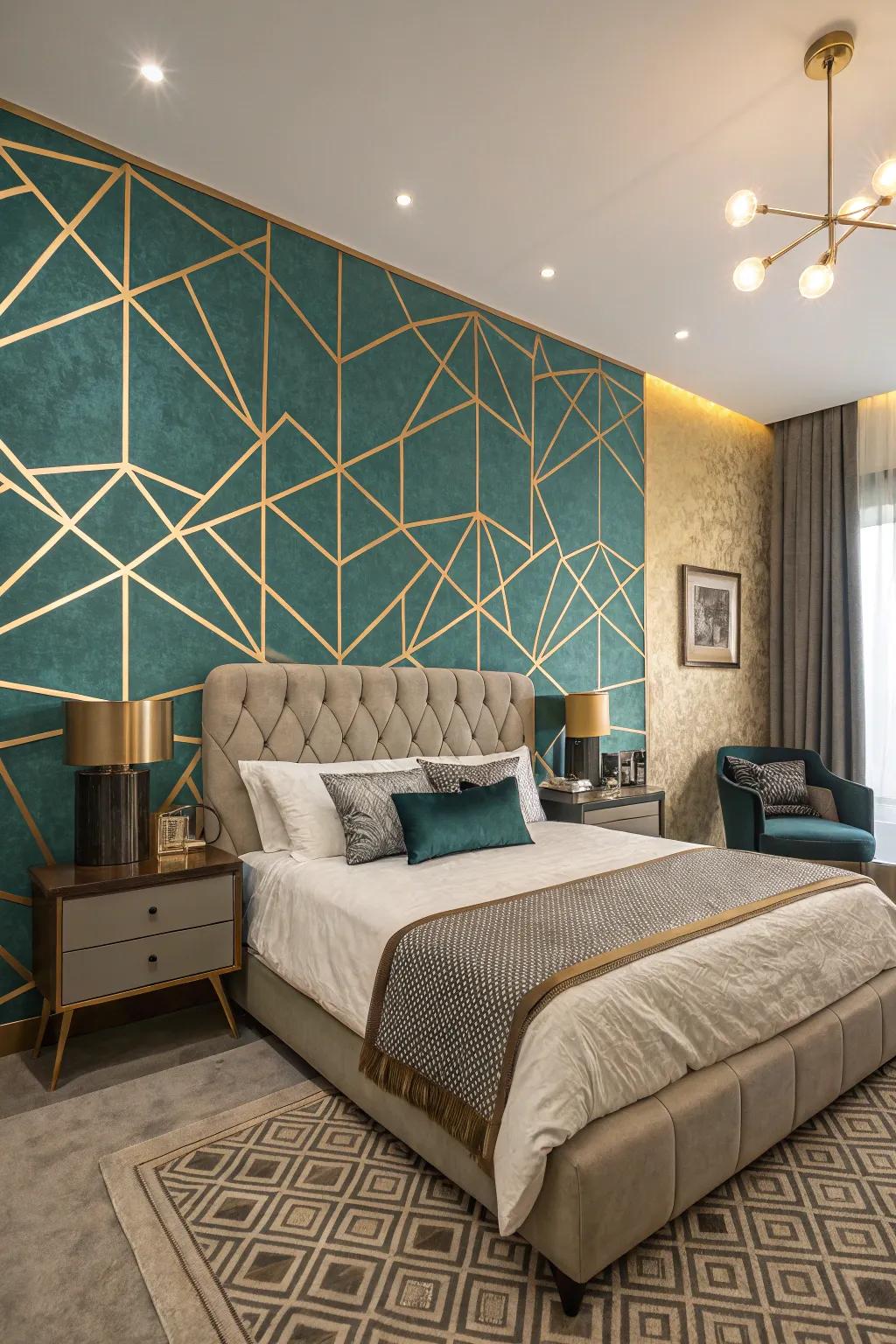 Geometric patterns introduce a modern sensibility.