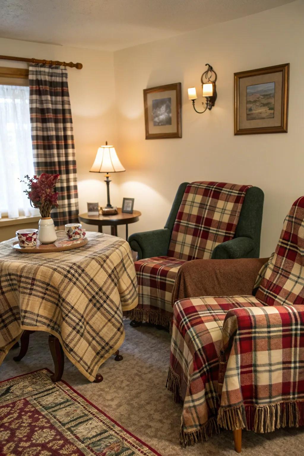 Incorporate a hint of tradition into your dwelling with ageless tartan patterns.