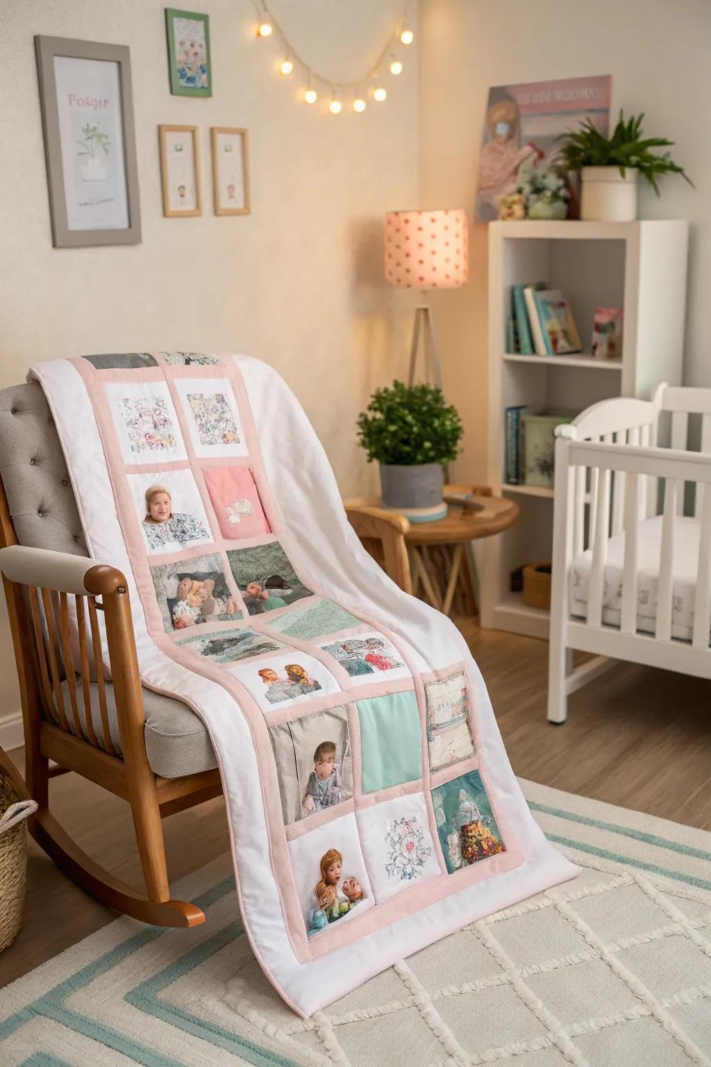 A baby's first year blanket captures those fleeting instances.