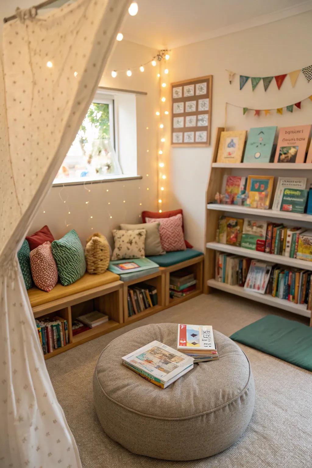 Encourage a love for reading with a cozy and inviting nook.