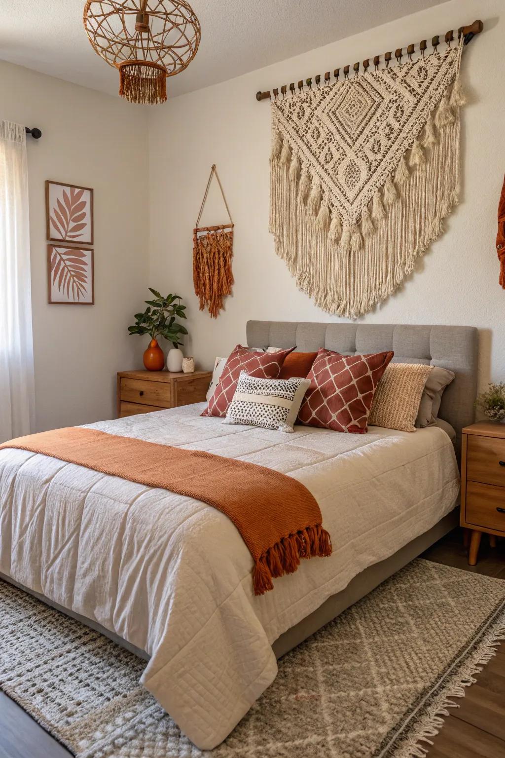 Bohemian embellishments adding aesthetic value.