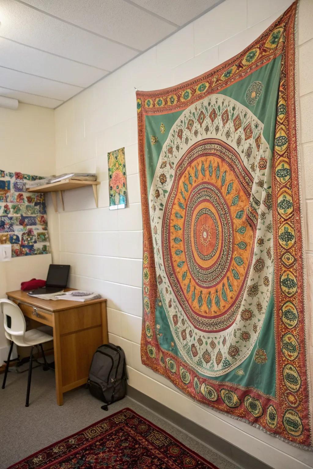 Textile artworks bring a bohemian touch to wall spaces