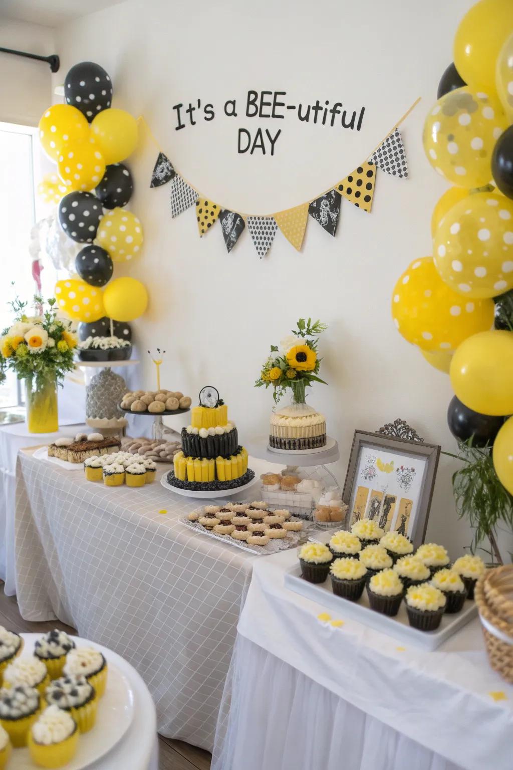 Apiary-inspired baby shower buzzing with charming decor and sugary treats