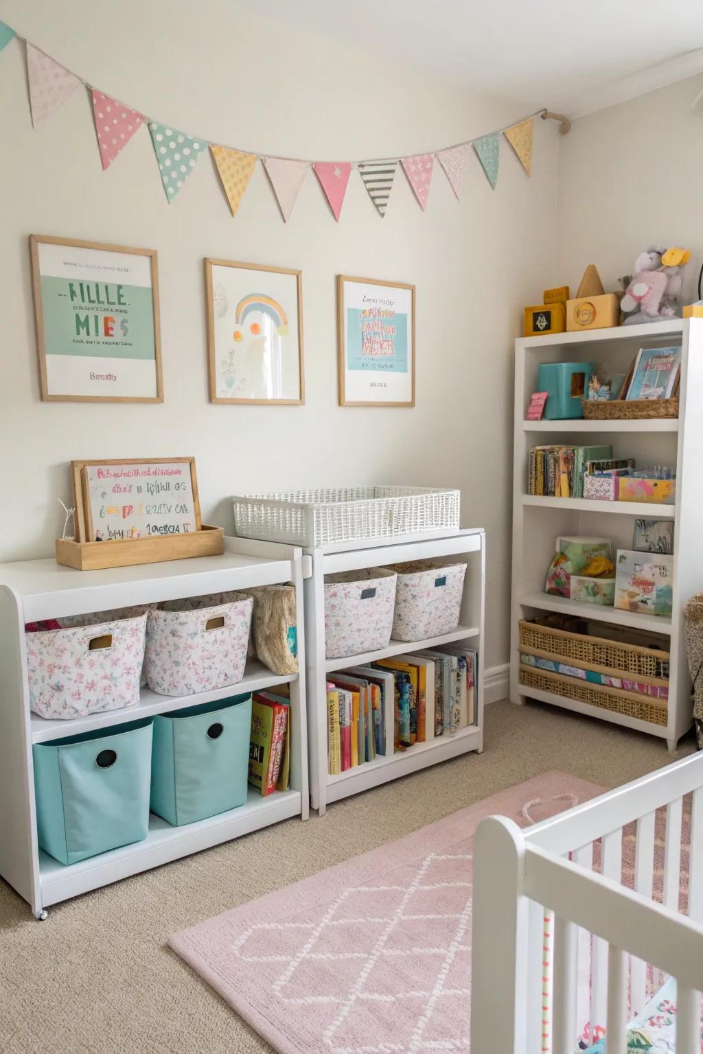 Effective storage options for a communal area free from clutter.