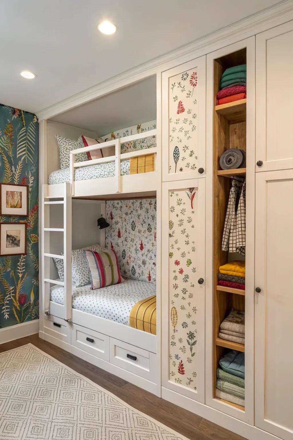 Express yourself: adaptable built-in bunk beds to reflect your personality.
