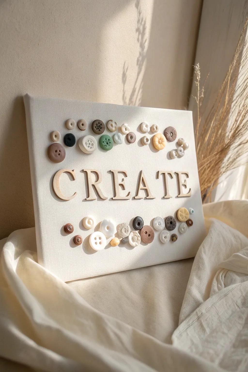Celebrate your creativity with a hint of button artistry. 🌿✨ #MinimalistBeauty #BohoCraft