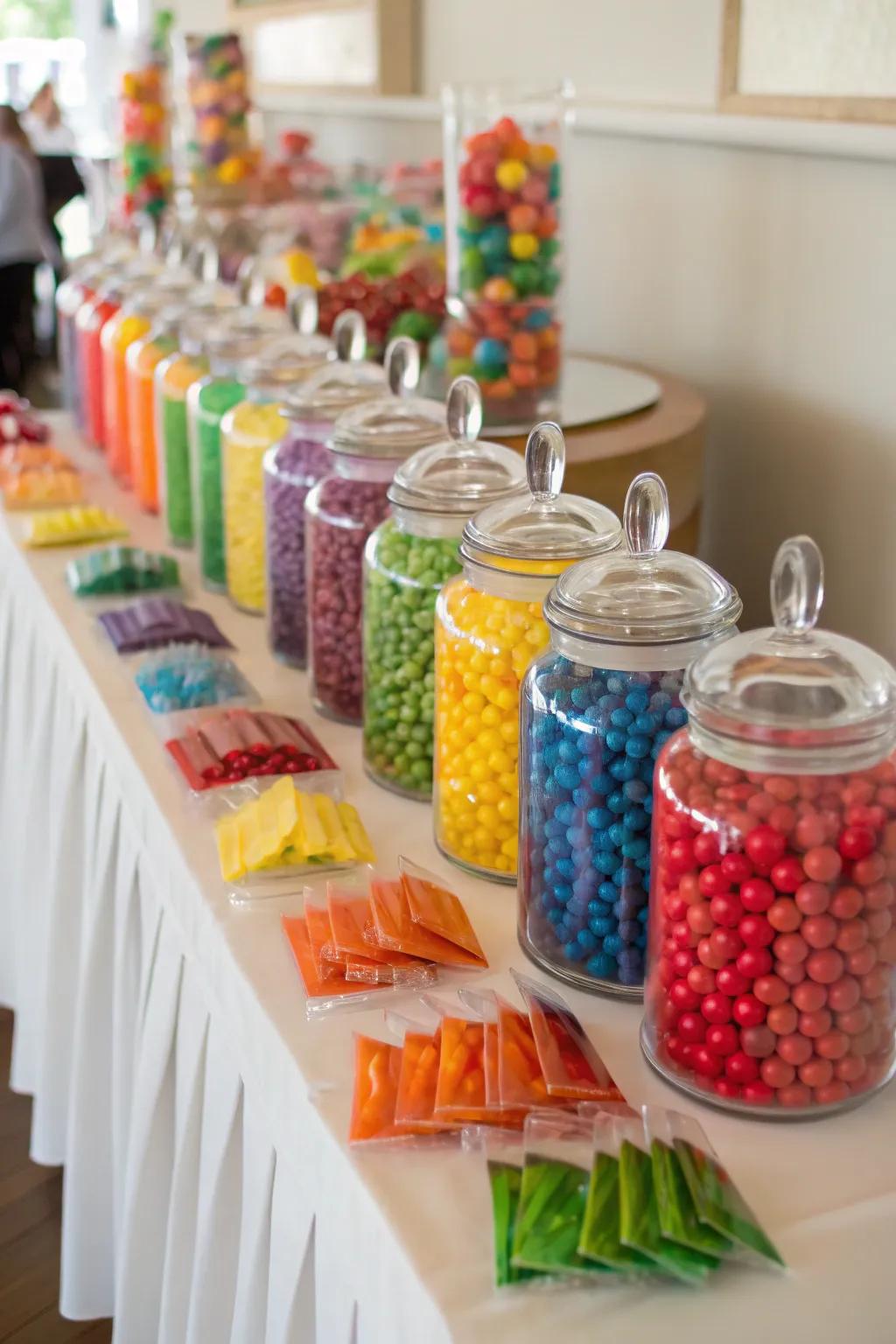 An extravagant confectionery buffet poised to enchant guests