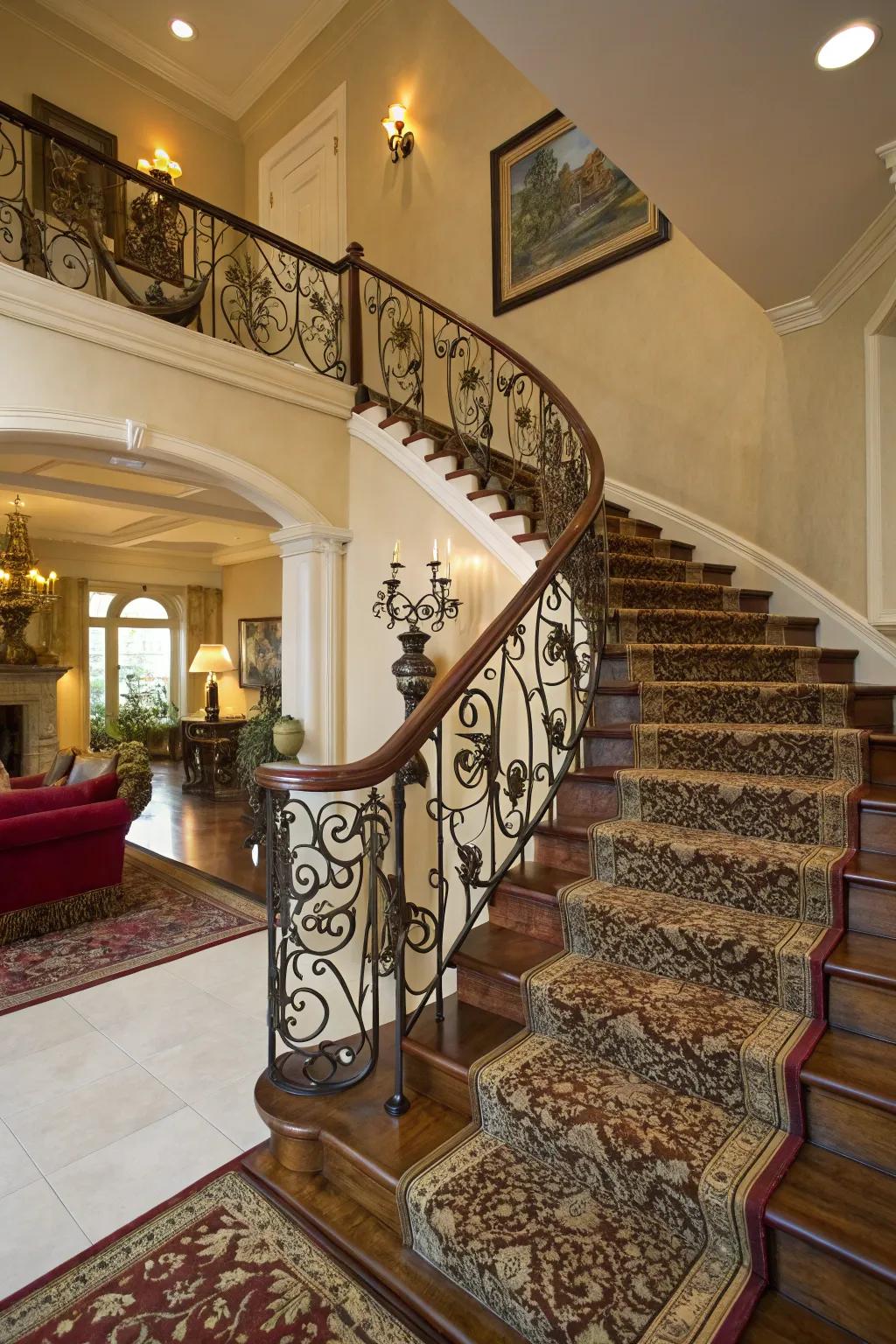 Handrail designs that complement your carpet's aesthetic.