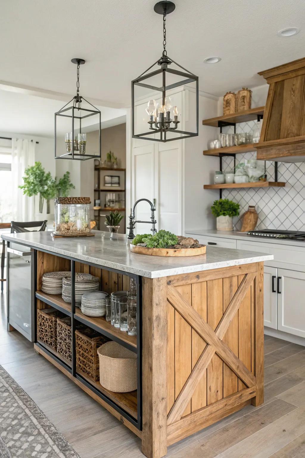 Generate visual interest by harmonizing diverse materials.