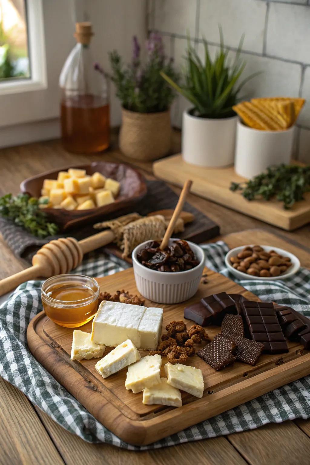 A delightful fusion of sweet and savory on this platter.