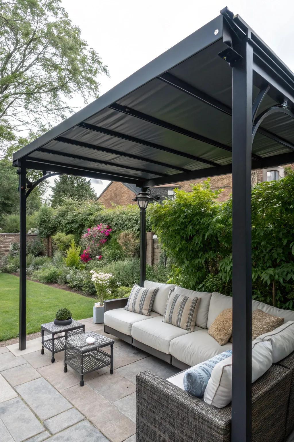 Repurposing old metal awnings can refresh your patio space.