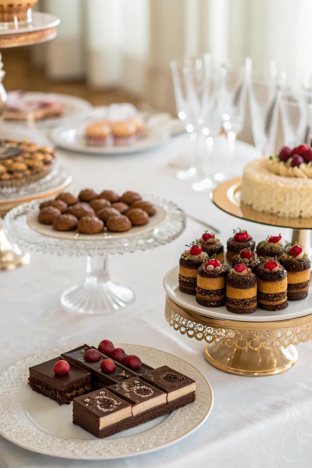 A sumptuous array of chocolate desserts for a memorable celebration.