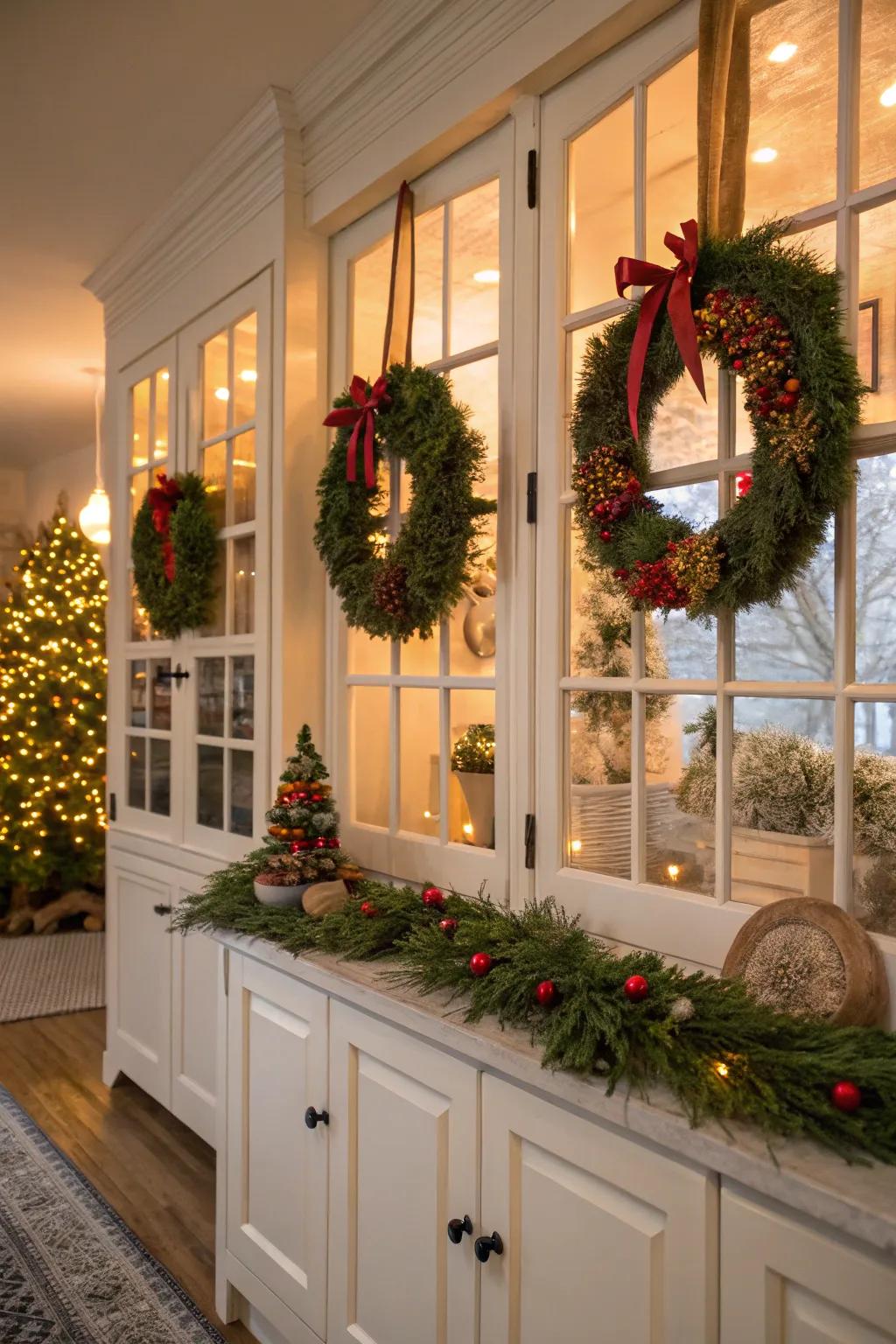 Boughs contribute a jubilant touch to more than just doors.