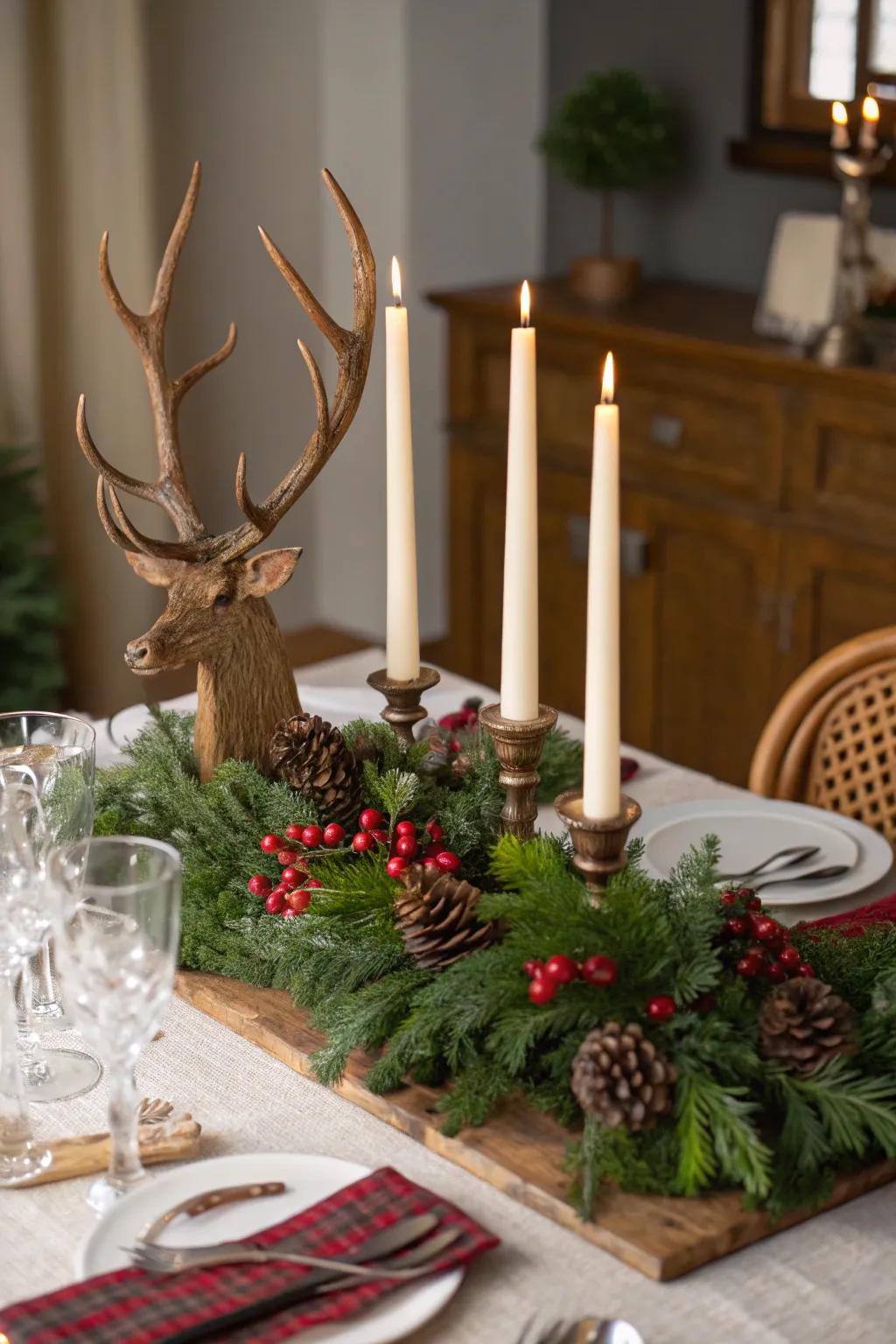 Horns deliver a striking focal point in provincial Yuletide ornamentation.