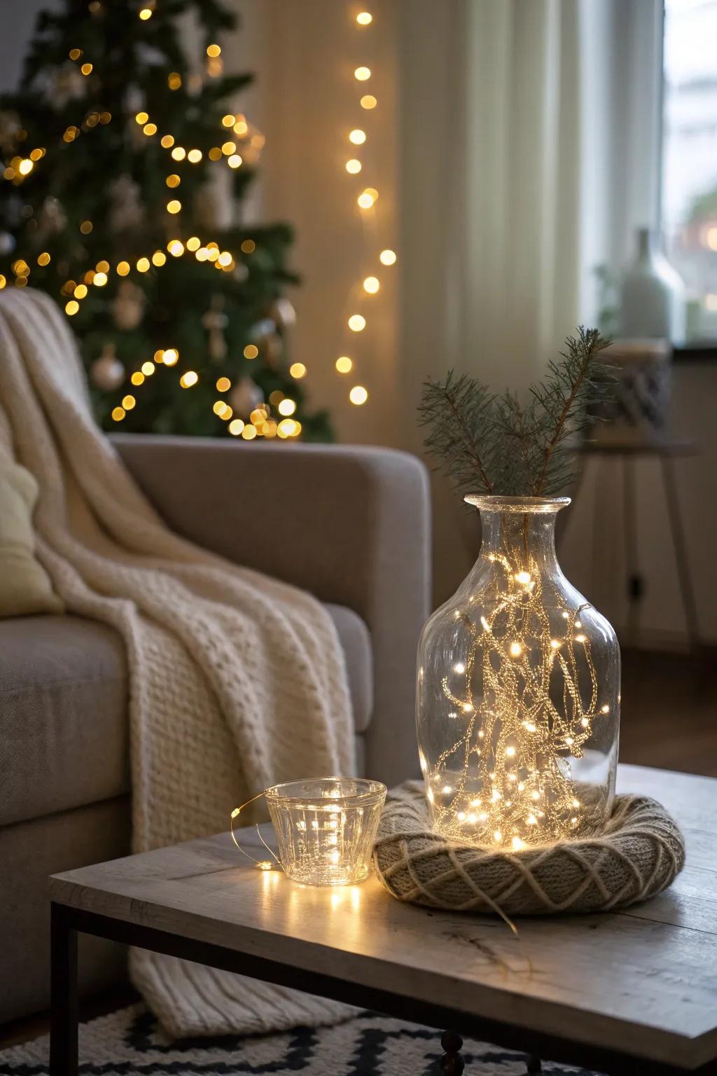 Mesmerizing glow: fairy lights cultivate a magical holiday atmosphere.