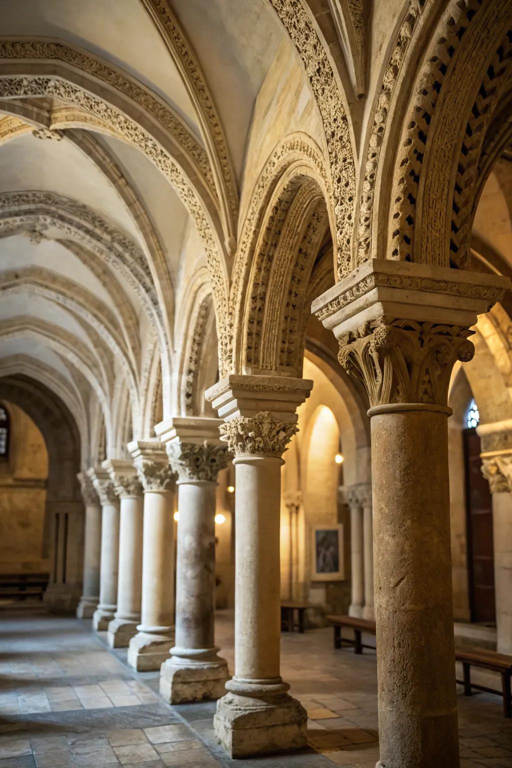 Architectural facets that narrate the structure's chronicle.