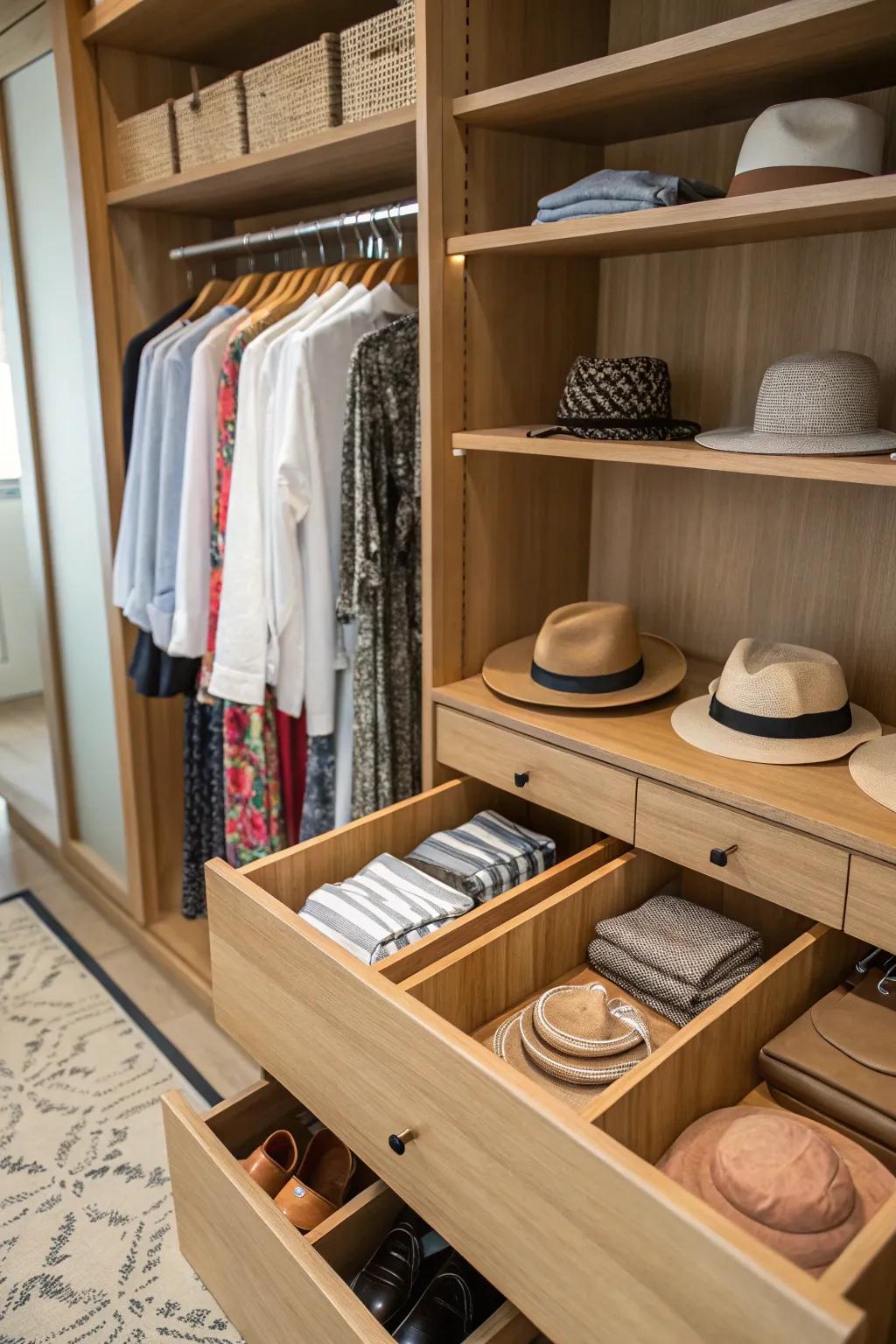 Sustain order through fashionable internal dividers.