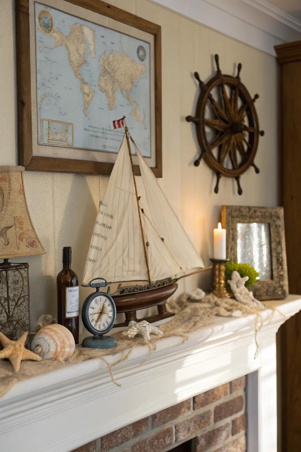 Maritime embellishments contribute a hint of marine charm.