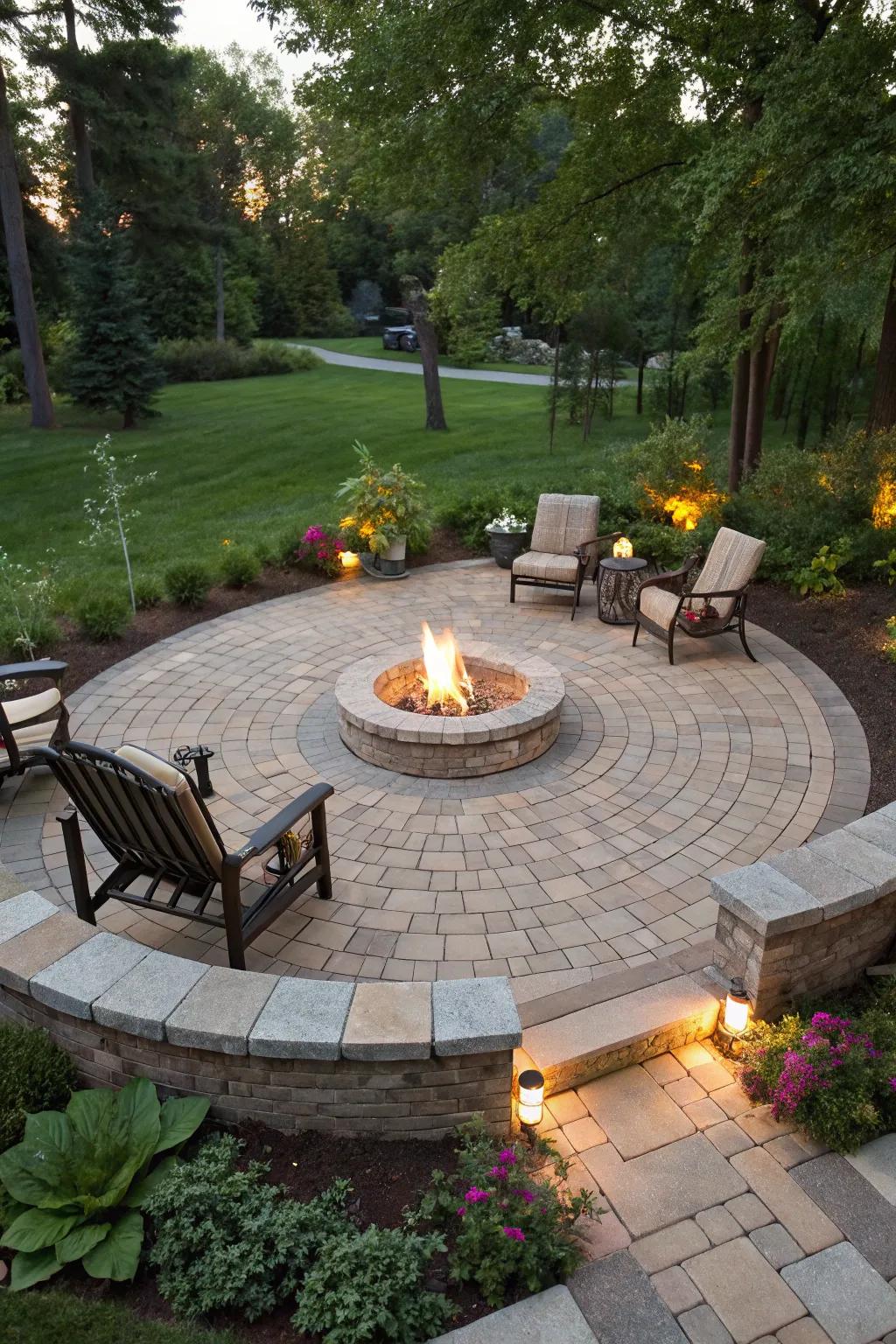 Make a statement with a circular paver design.