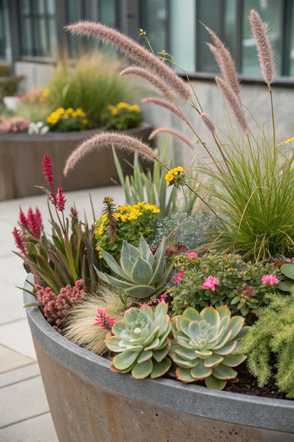 Texture mix with a mix of different types of plants.