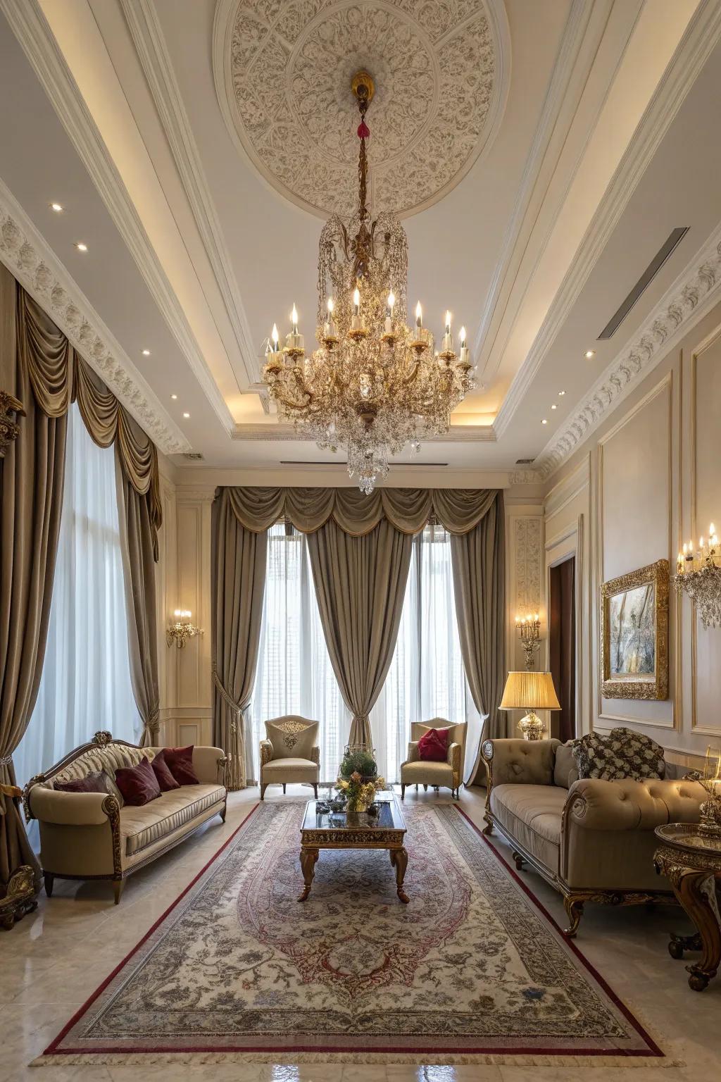 Drapes spanning from floor to ceiling have the potential to amplify a space's grandeur.