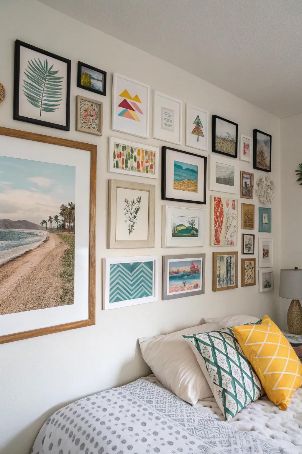 A curated display exhibiting bespoke artwork.