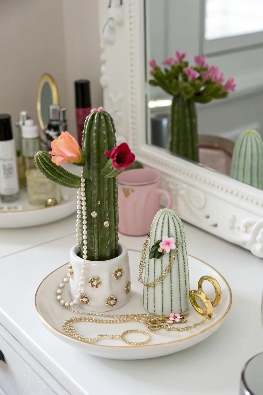 Distinct holders keep your jewelry arranged in style.