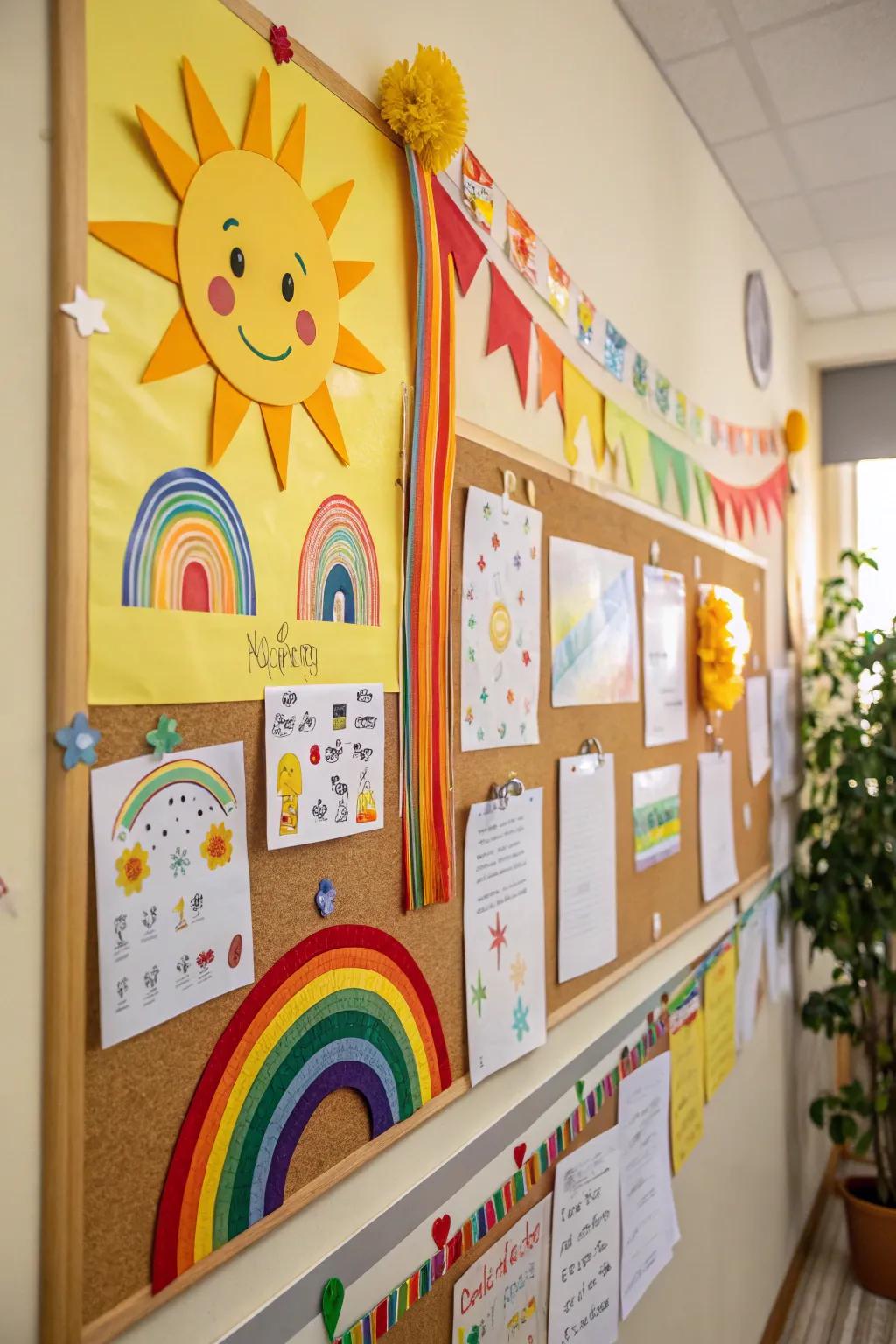 Sunlight and Spectrum bulletin board to brighten the classroom.