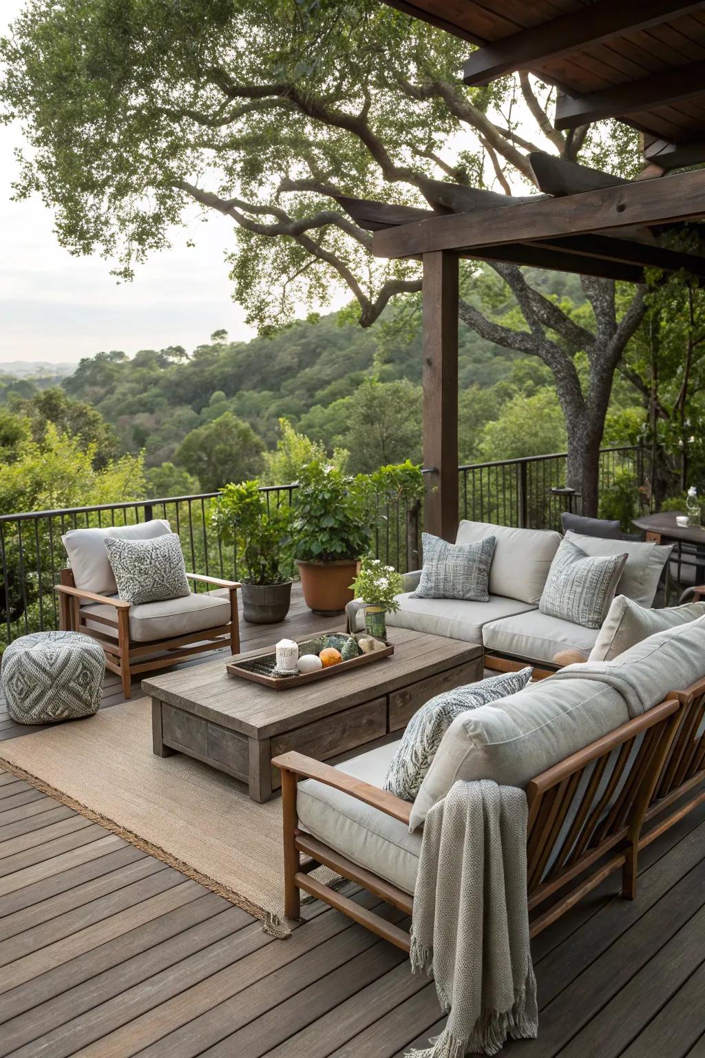 Comfortable seating renders your deck the perfect spot to unwind.