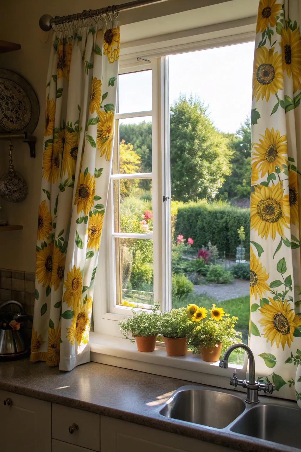 Sunflower curtains possess the ability to brighten up any space, adding a joyous element to your aesthetic.
