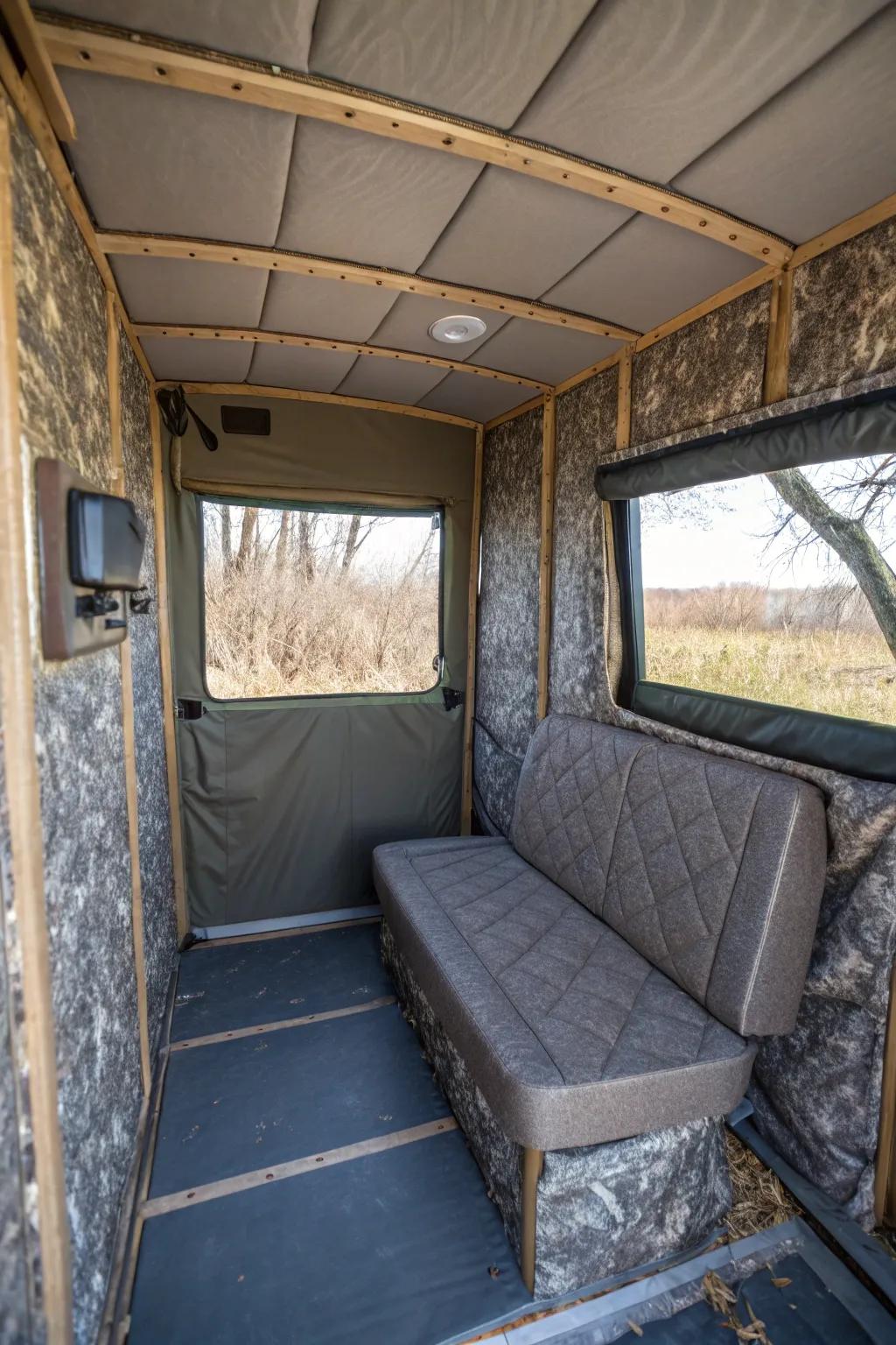 Insulation ensures comfort by maintaining a cozy temperature inside the blind.