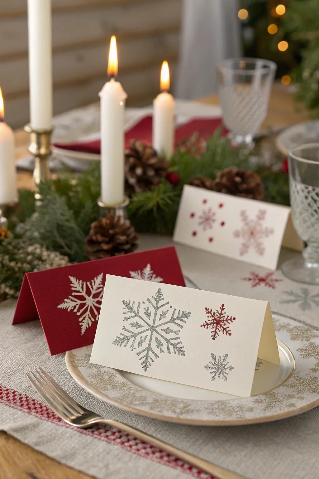 Add festive charm with holiday-inspired place cards.