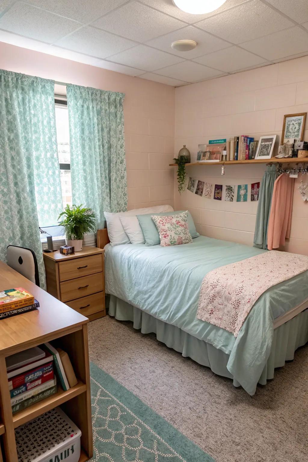 Color harmony gives harmony to a small space.