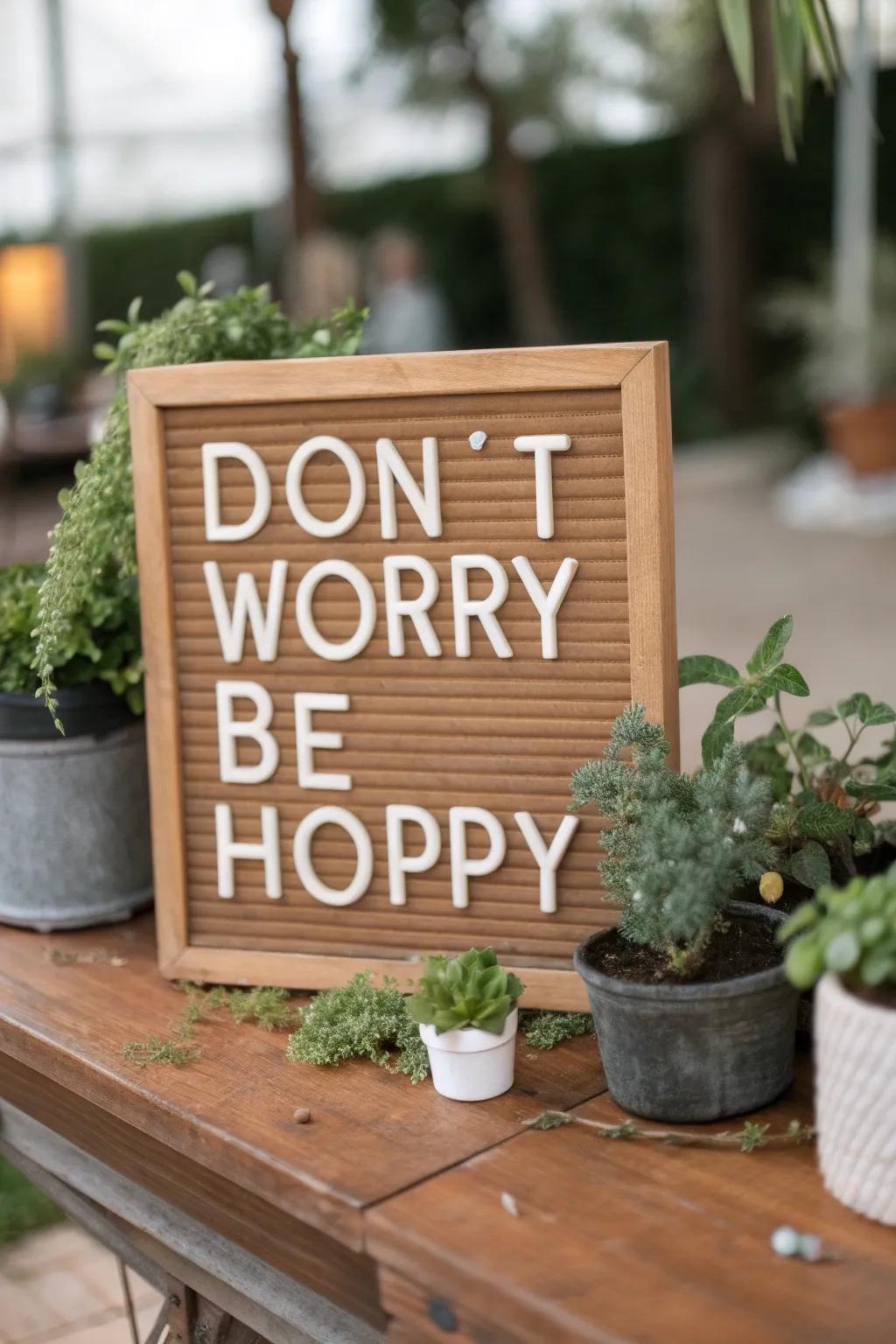 An inspirational quote that uplifts spirits and brightens spaces.