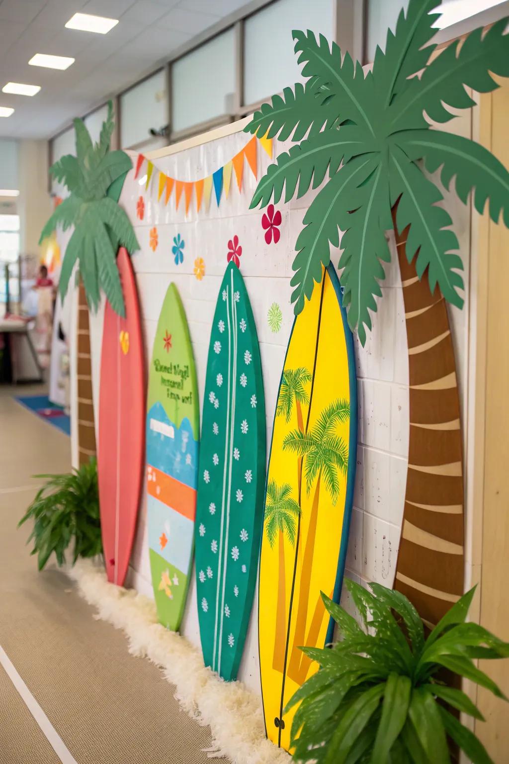 A vintage-themed board bringing summer vibes to the classroom.