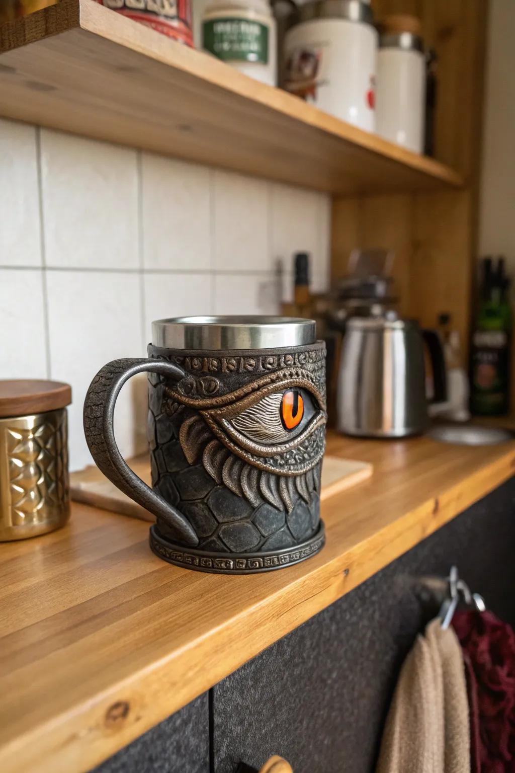 A fantasy-themed face mug that transforms your morning coffee into an adventure.