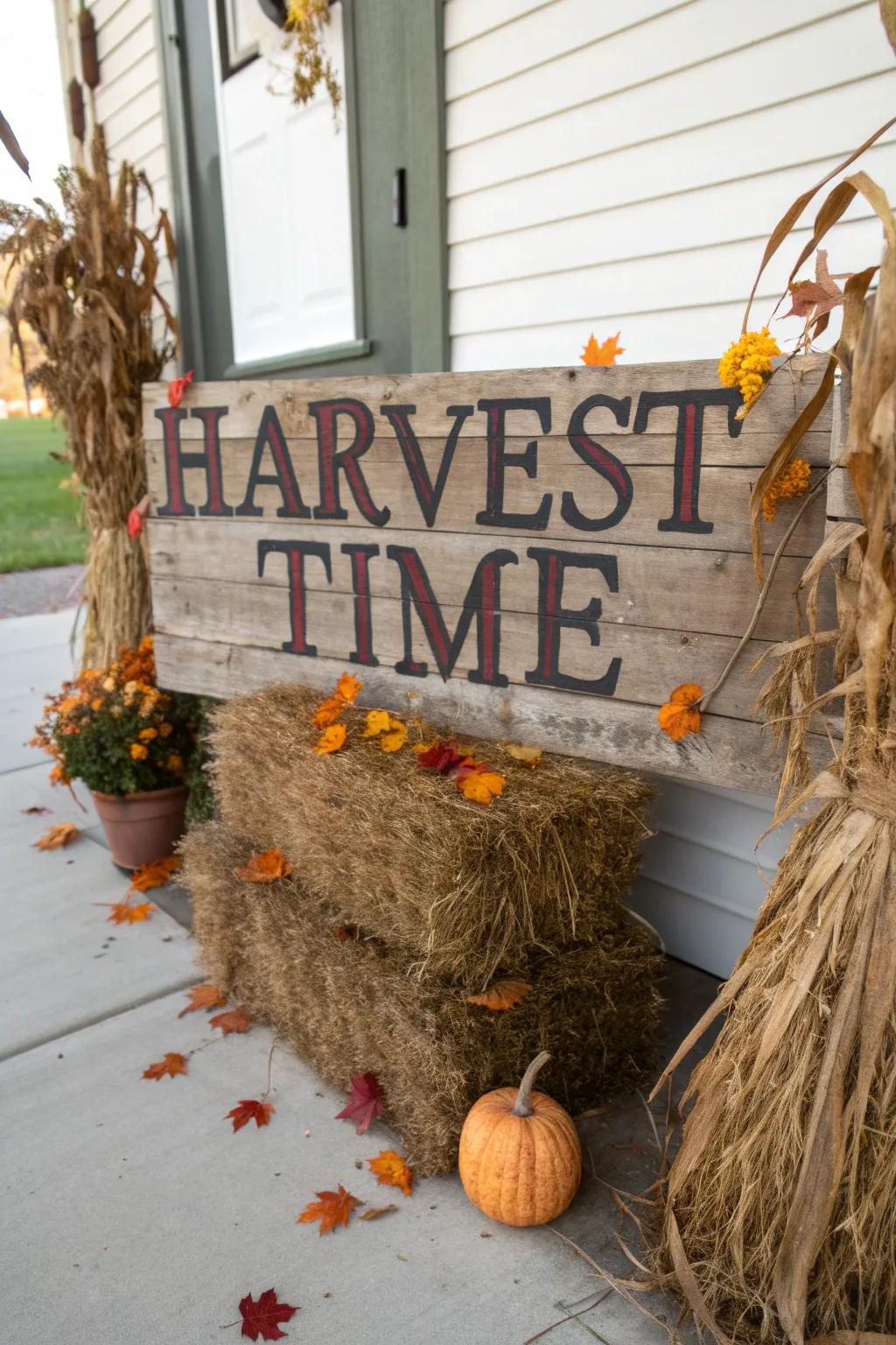 Celebrate the season’s richness with a gathering-themed display.