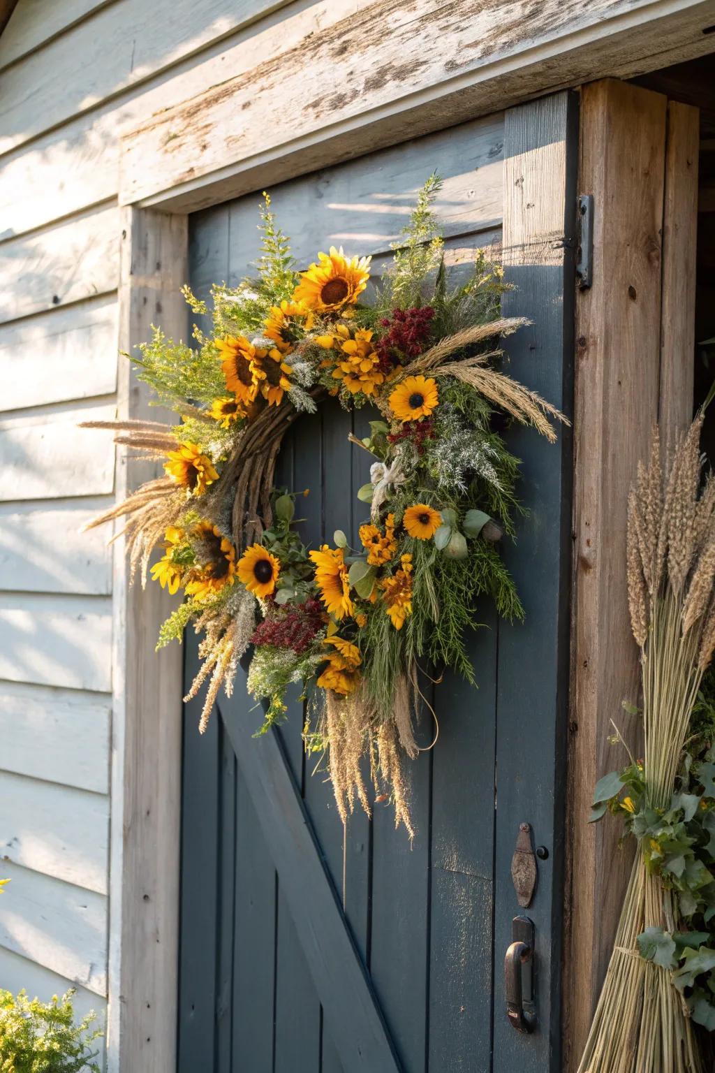 Helianthus and cereal convey the quintessence of harvest to your doorstep.