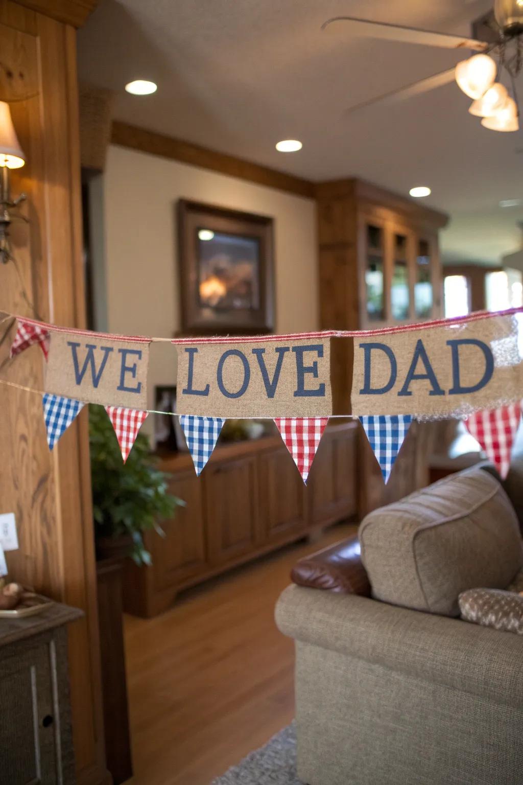 Celebrate with heartfelt banners and comforting patterns.