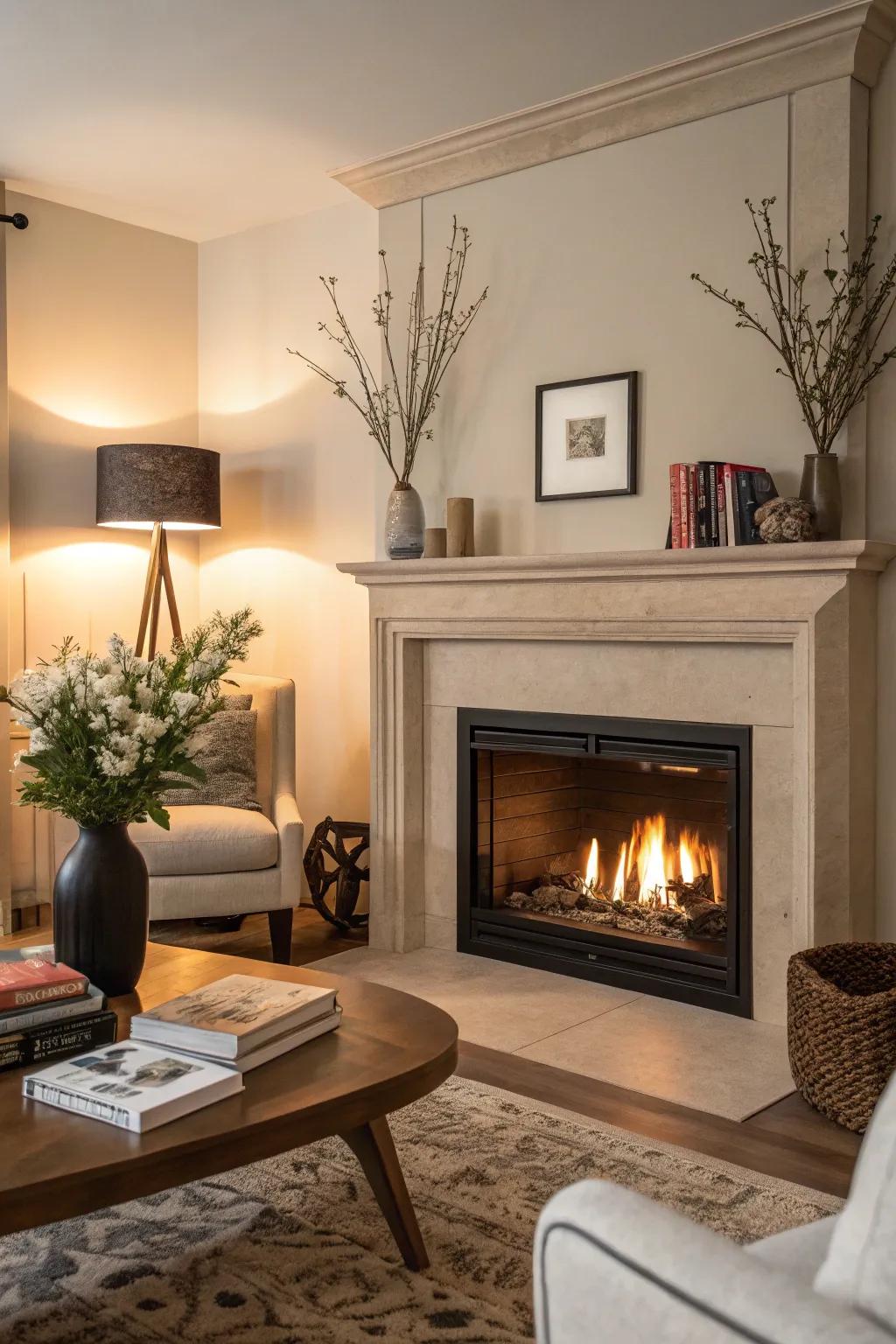 Nook components cleverly utilize space while contributing warmth.