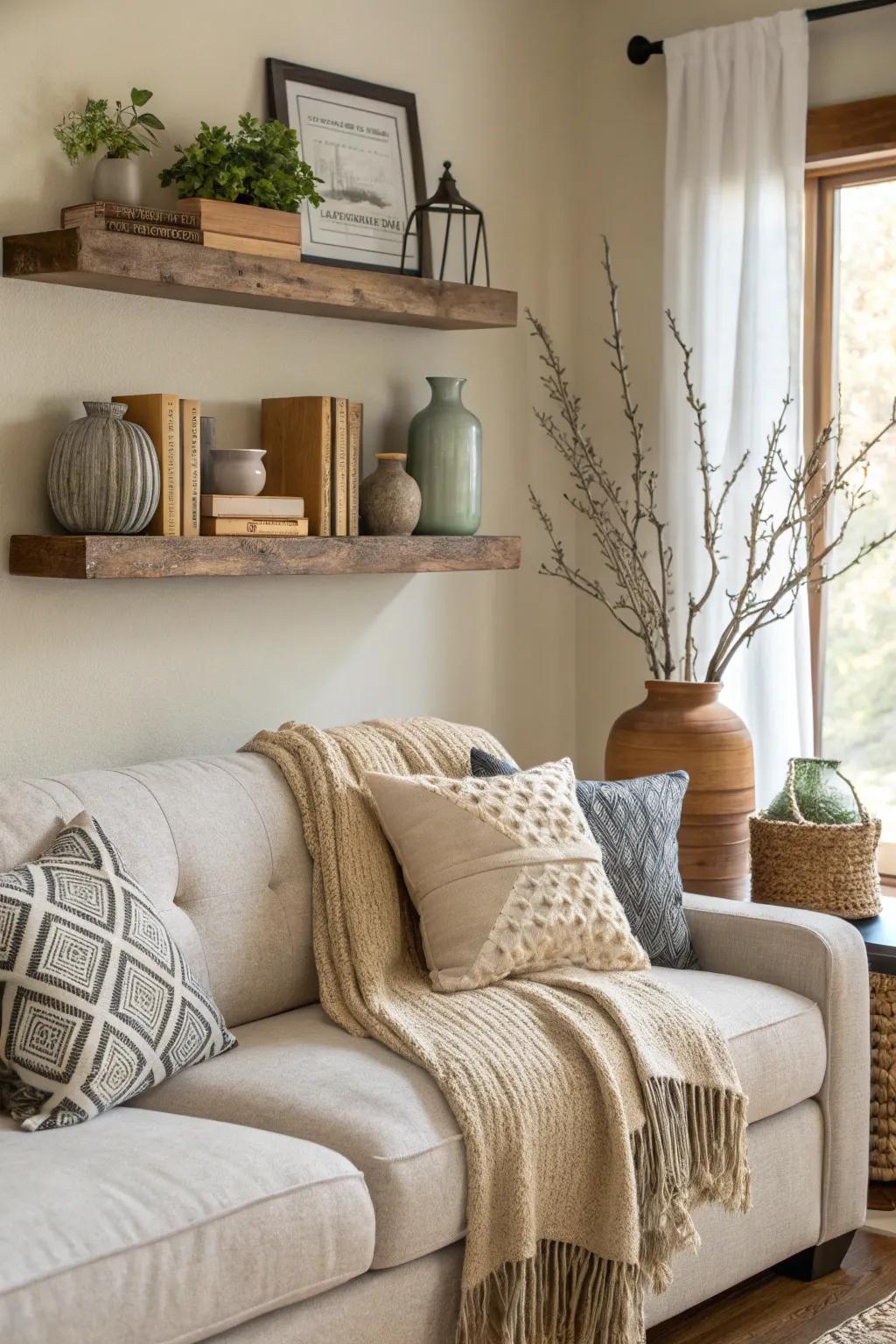 The mixture of textures yields a vibrant visual interest.