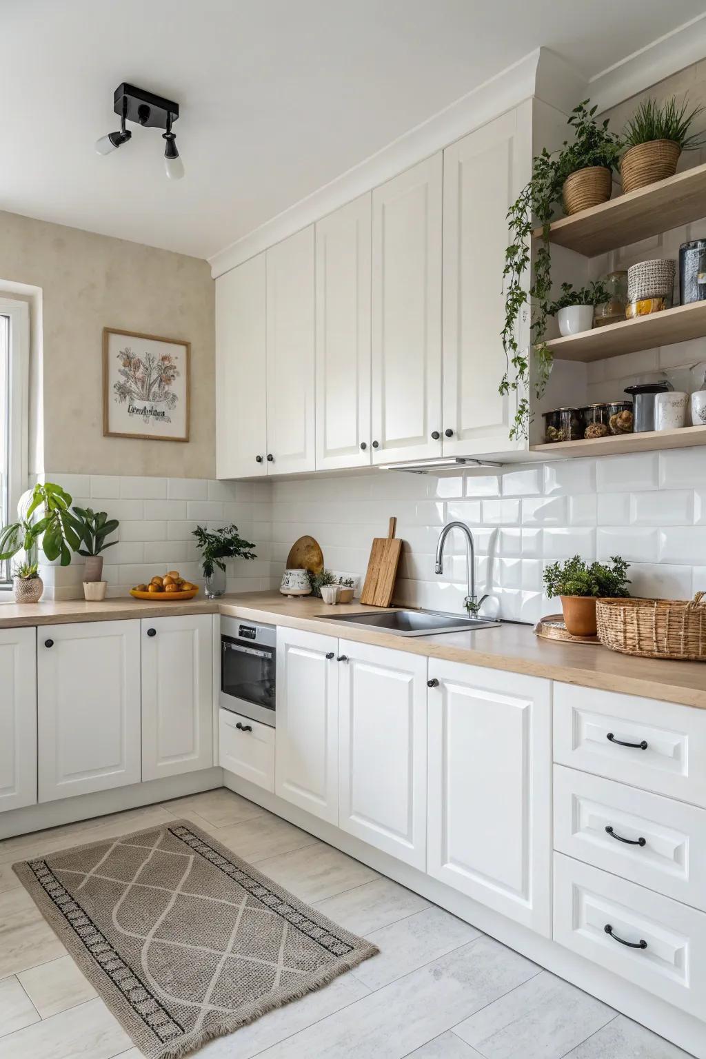 An airy, bright color scheme perfect for a revitalized kitchen atmosphere.