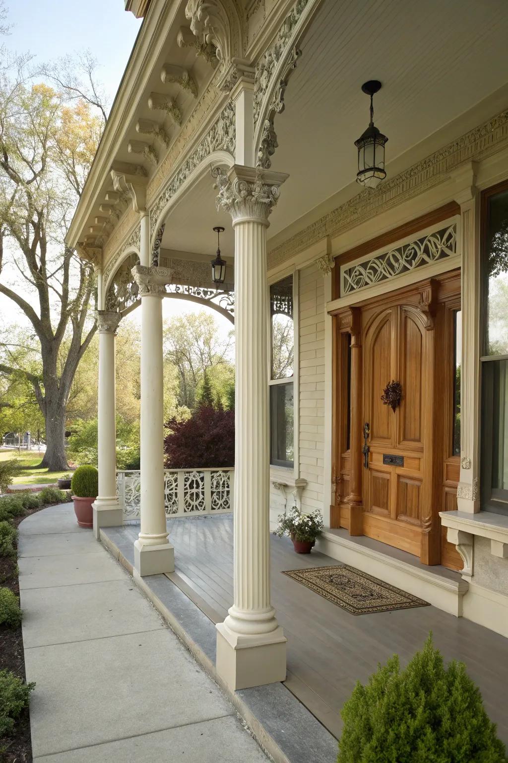 Your porch gains character and beauty from the architectural elements.