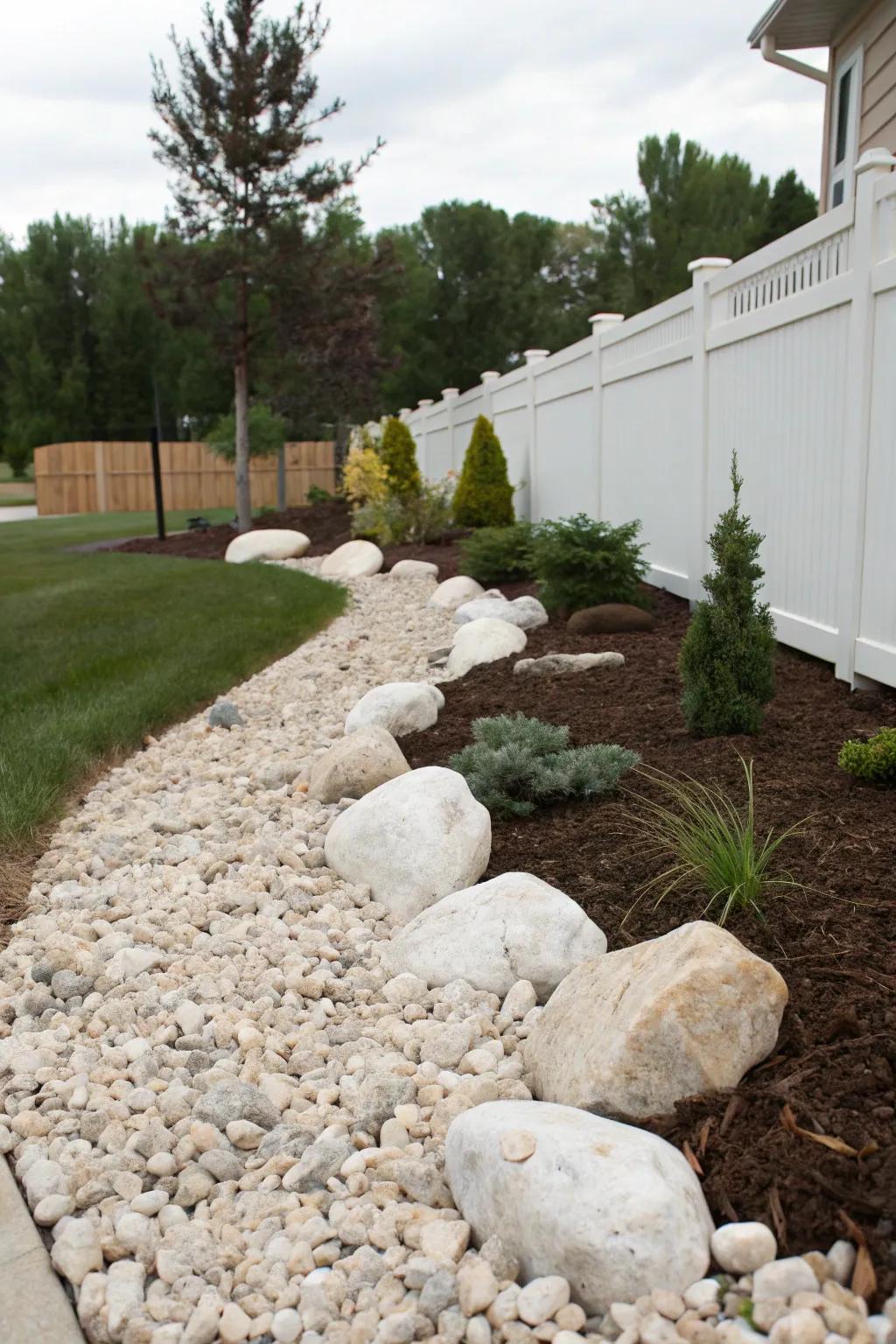 A mix of substances introduces depth and feel to rock landscaping.