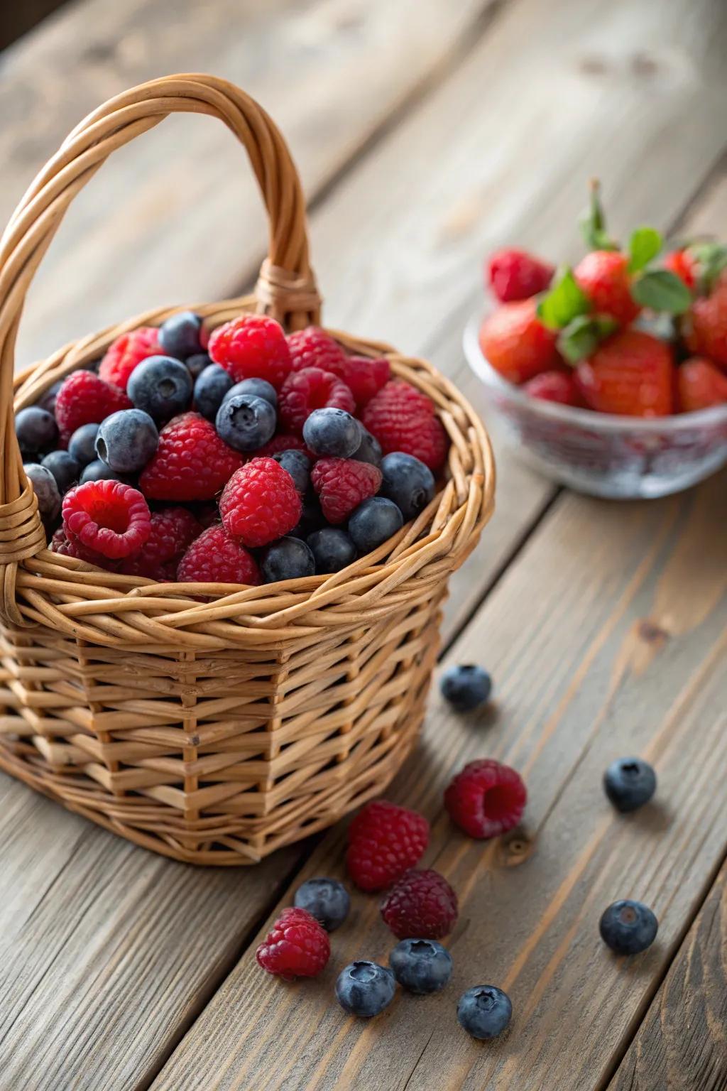 A rustic berry receptacle that infuses an organic nuance into any configuration.