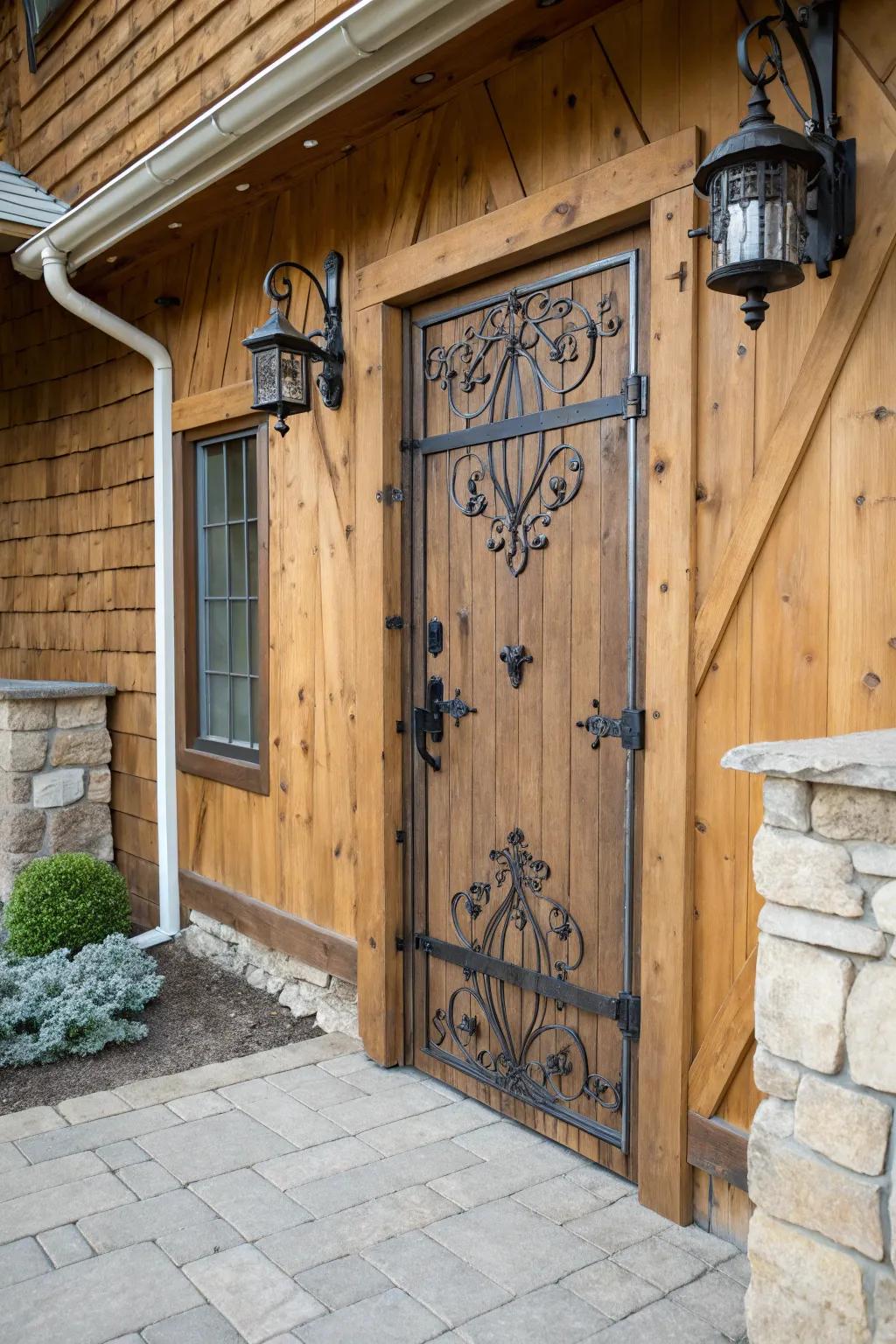Wrought iron accents provide a touch of classic charm.