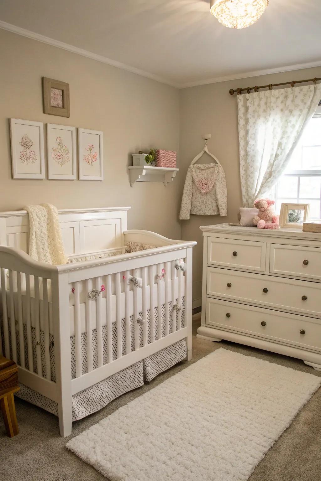 Ivory furniture creates a clean and timeless aesthetic.